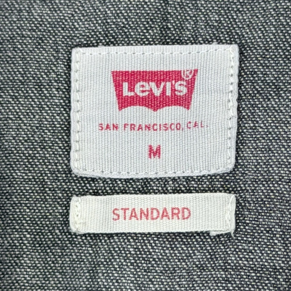 Levi's Western Barstow Shirt Men Medium Black Pearl Snaps Standard Fit Denim‎ - Picture 5 of 10
